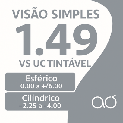 1.49 INCOLOR LENTE ACABADA VISÃO SIMPLES CILINDRO ESTENDIDO - GRADE POSITIVA